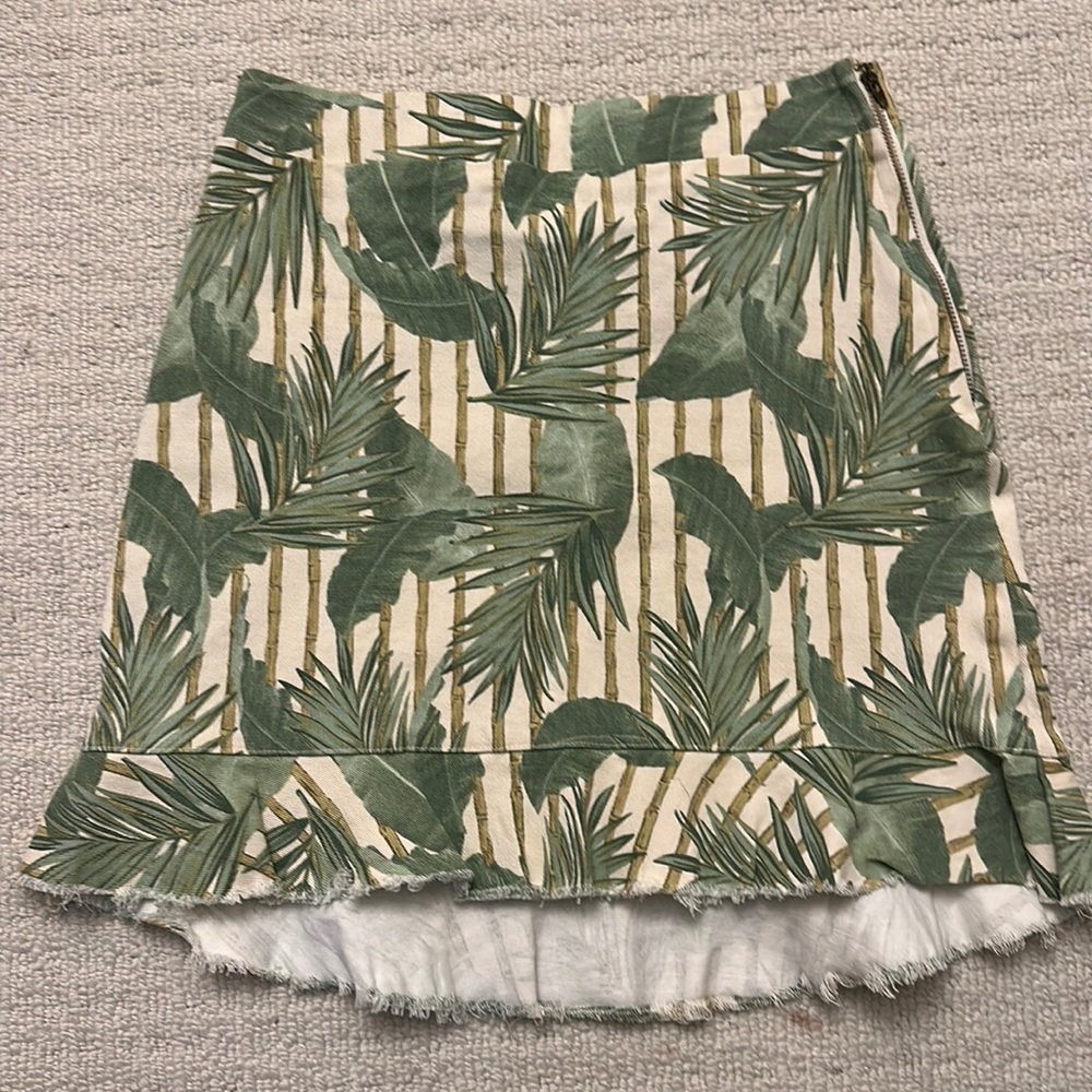 Mumu Blue botanical print skirt